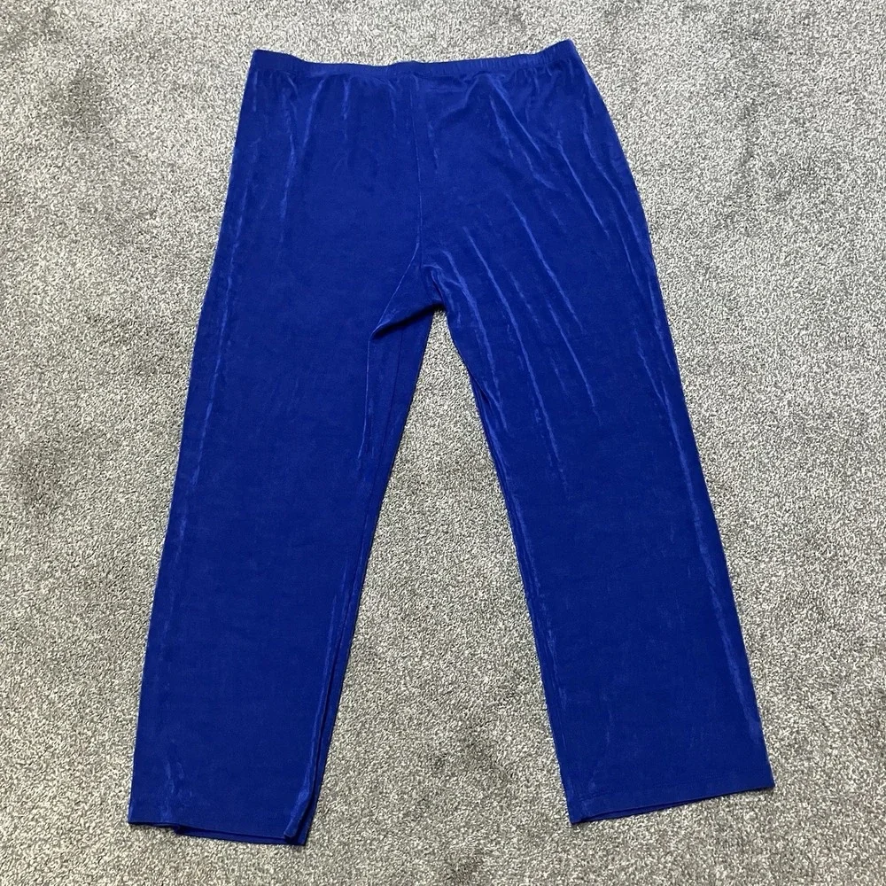 Chico's Travelers Pants Size 3 3P Petite XL Royal Blue Dress Pants Stretch
